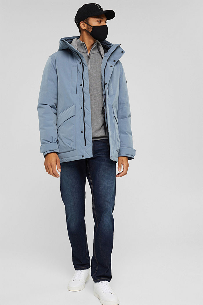 Reciclada: chaqueta con relleno de plumón, GREY BLUE, detail image number 1