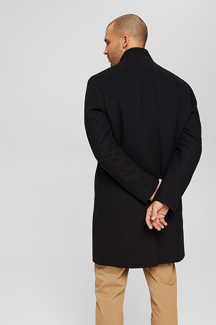 Reciclado: abrigo acolchado confeccionado en mezcla de lana, BLACK, detail image number 3