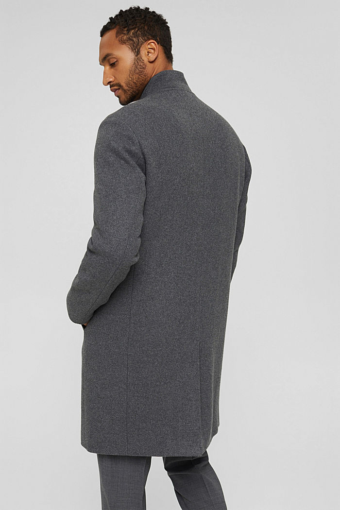 Reciclado: abrigo acolchado confeccionado en mezcla de lana, GREY, detail image number 3