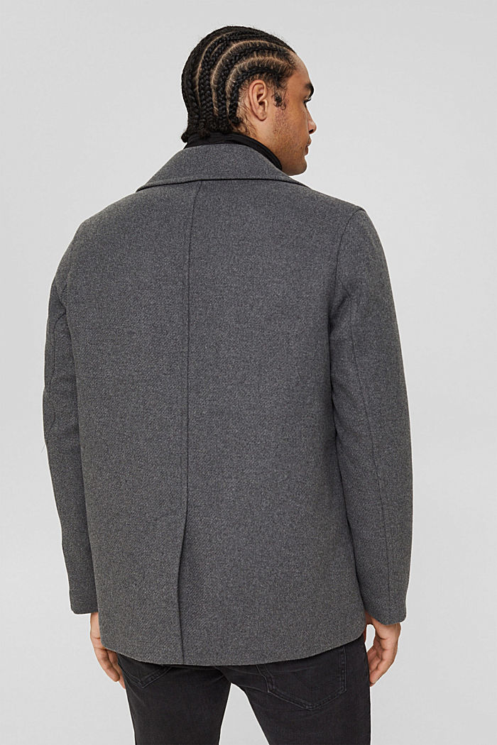 Reciclado: chaqueta en mezcla de lana, GREY, detail image number 3