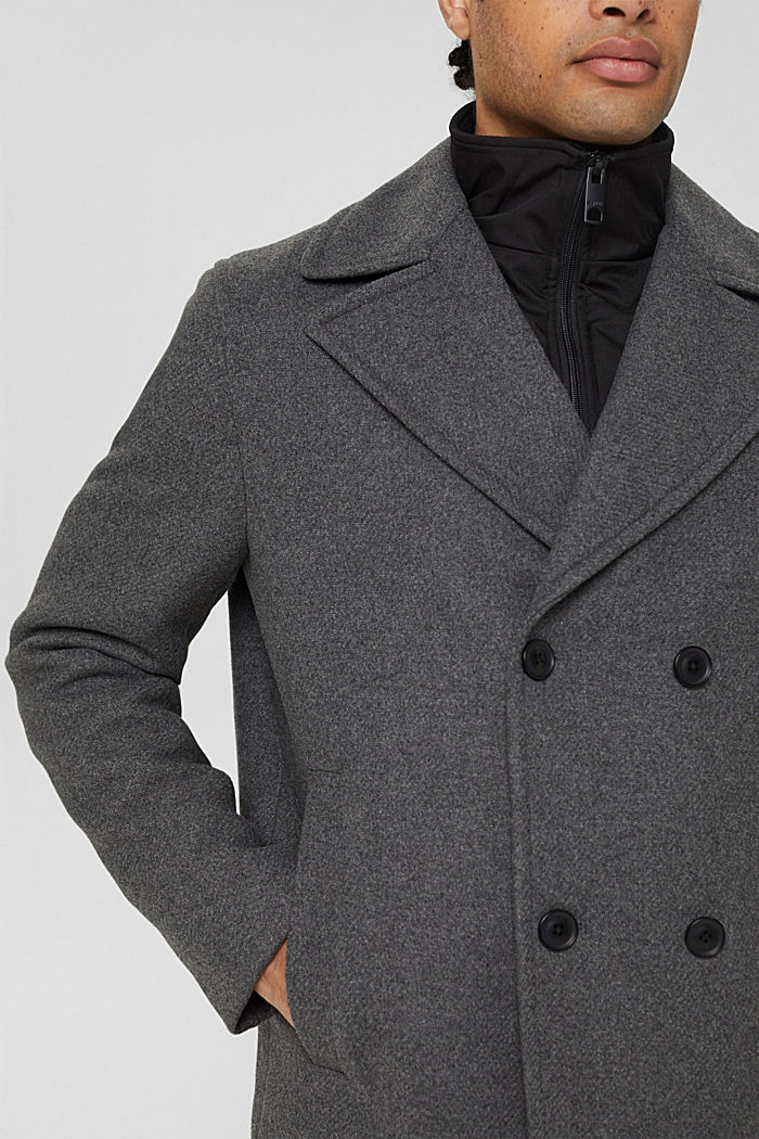 Reciclado: chaqueta en mezcla de lana, GREY, detail image number 2