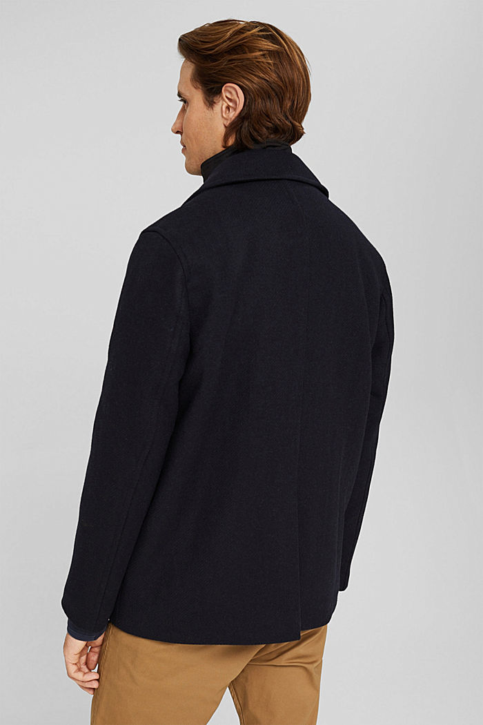 Reciclado: chaqueta en mezcla de lana, DARK BLUE, detail image number 3