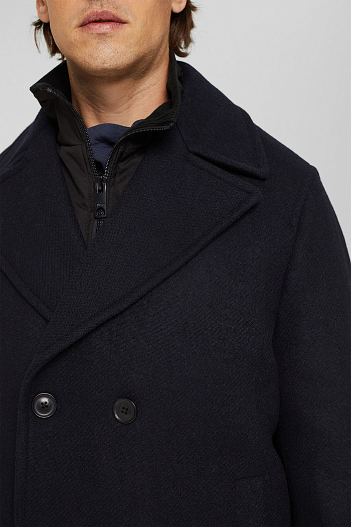 Reciclado: chaqueta en mezcla de lana, DARK BLUE, detail image number 2