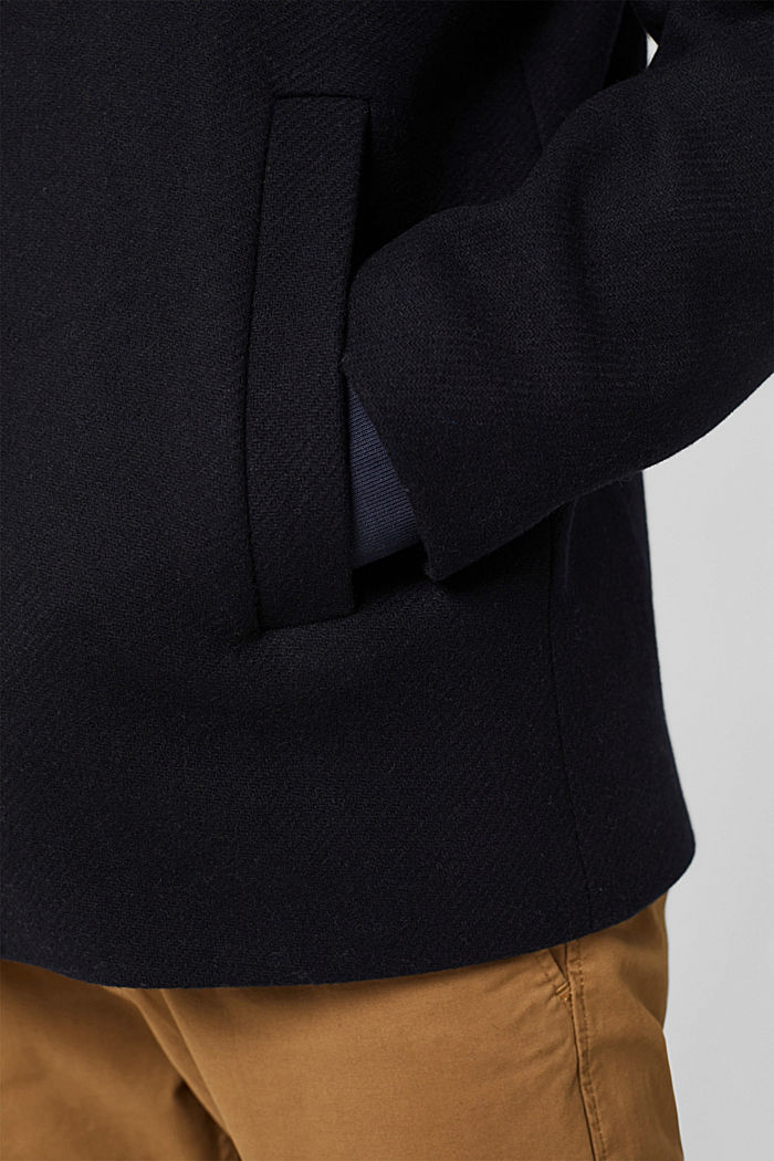 Reciclado: chaqueta en mezcla de lana, DARK BLUE, detail image number 5