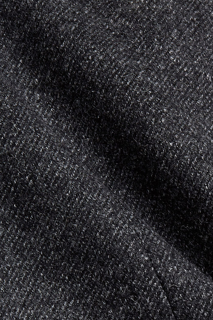 Kierrätettyä: Topattu takki, jossa villaa, ANTHRACITE, detail image number 5