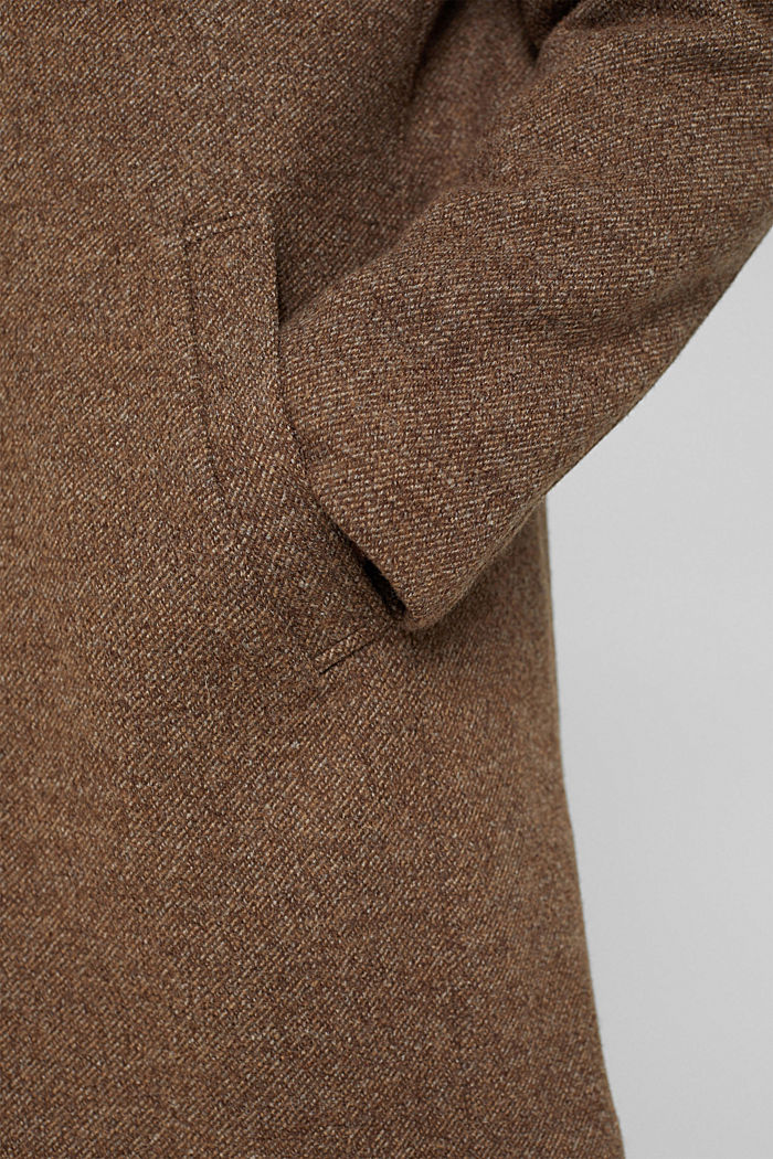 Recycelt: Wattierter Mantel mit Wolle, CAMEL, detail image number 7