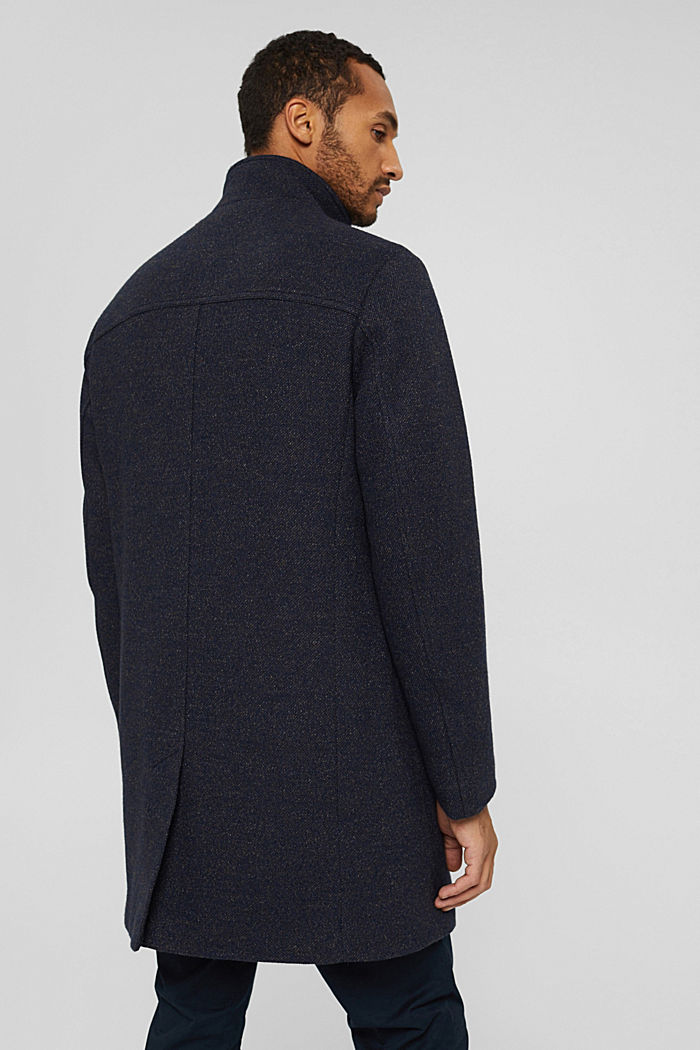 Recycelt: Wattierter Mantel mit Wolle, DARK BLUE, detail image number 3