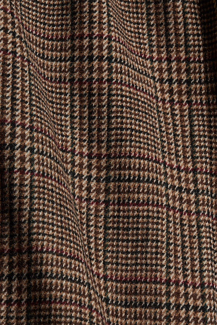 En mezcla de lana: abrigo con diseño de cuadros Príncipe de Gales, CAMEL, detail image number 5