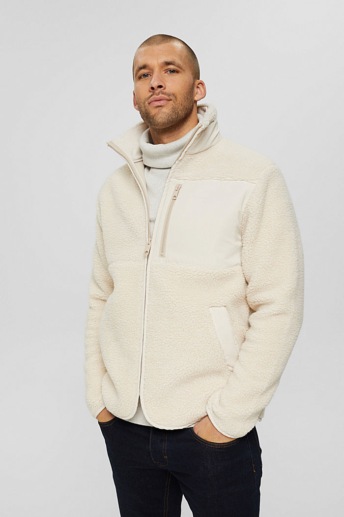 Reciclada: chaqueta de borreguillo, OFF WHITE, overview