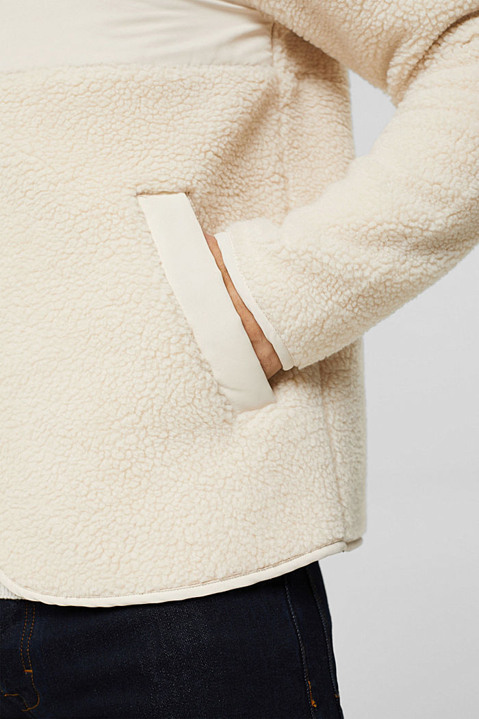 Reciclada: chaqueta de borreguillo, OFF WHITE, detail image number 6