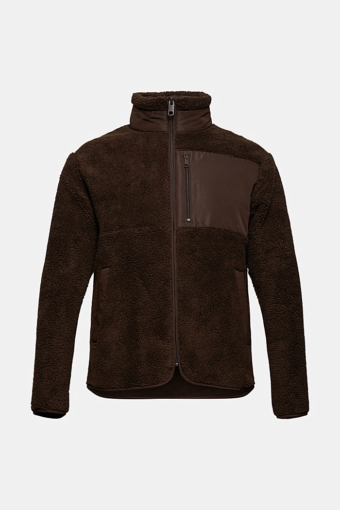 Reciclada: chaqueta de borreguillo, BROWN, overview