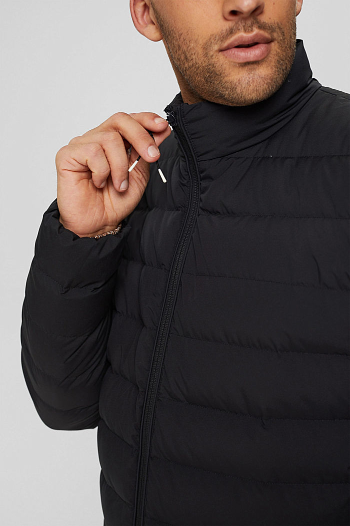 Made of recycled material: lightweight down jacket, BLACK, detail image number 2