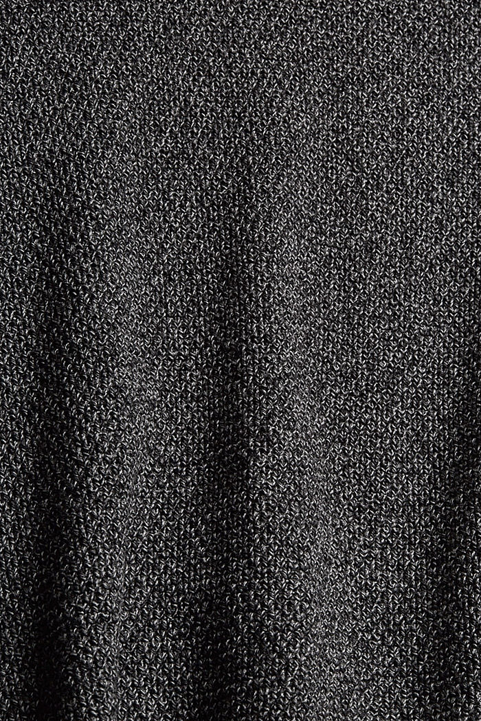 Pull-over à encolure ronde chiné, coton biologique, BLACK, detail image number 4