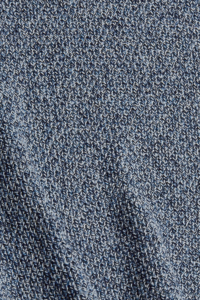 Jersey jaspeado con cuello redondo, algodón ecológico, NAVY, detail image number 4