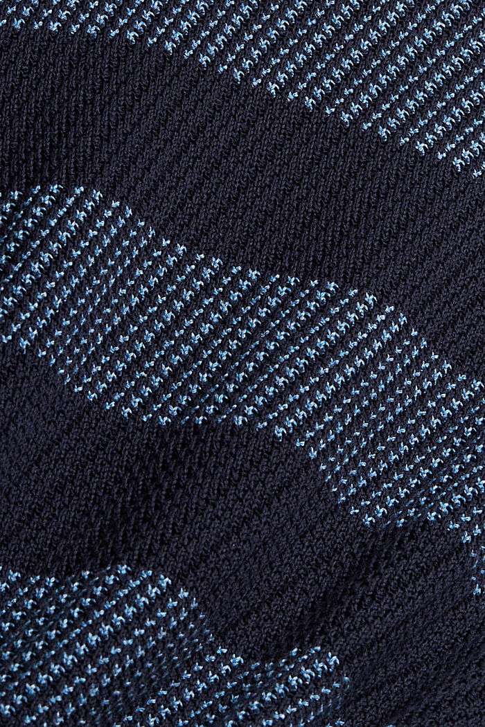 Gebreide trui van 100% biologisch katoen, NAVY, detail image number 4
