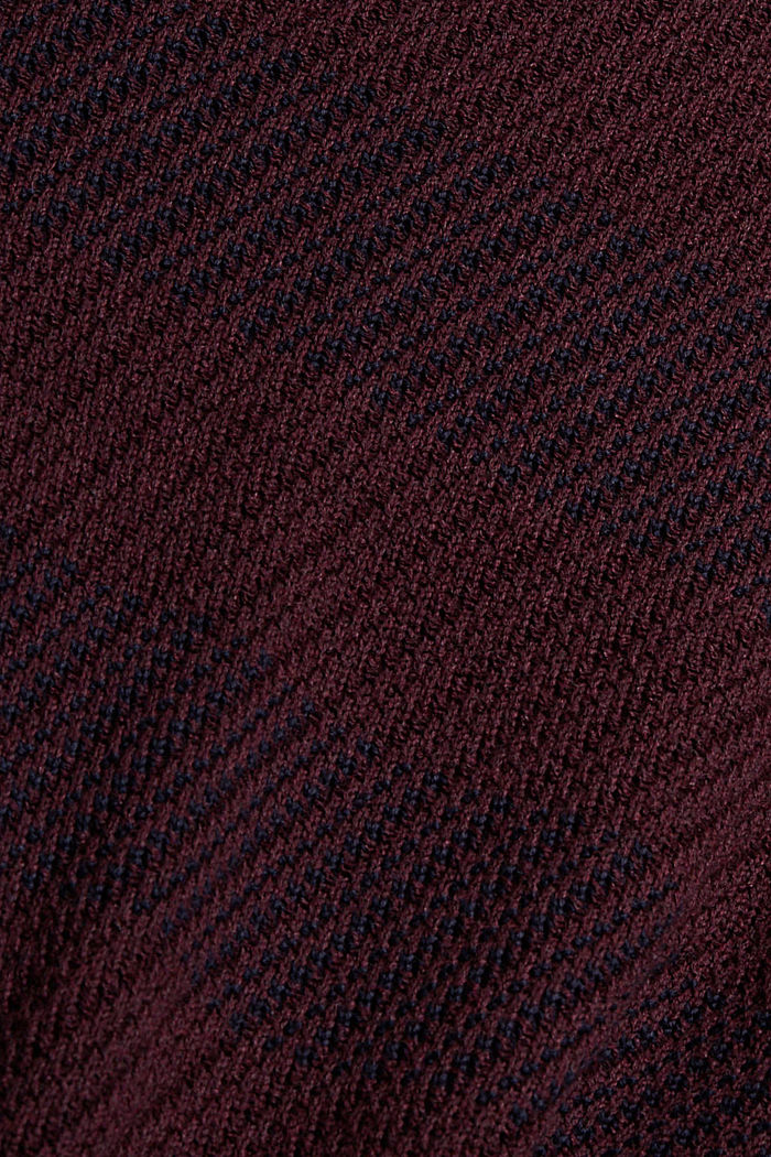 Gebreide trui van 100% biologisch katoen, BORDEAUX RED, detail image number 4
