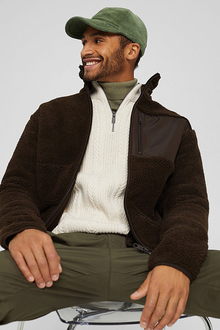 Sweter z zamkiem pod szyją z mieszanki z bawełną ekologiczną, OFF WHITE, detail image number 9