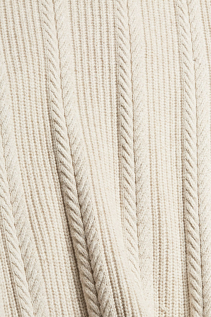 Sweter z zamkiem pod szyją z mieszanki z bawełną ekologiczną, OFF WHITE, detail image number 4