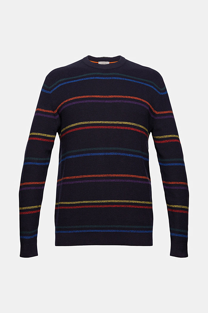 Jumper with stripes in 100% cotton