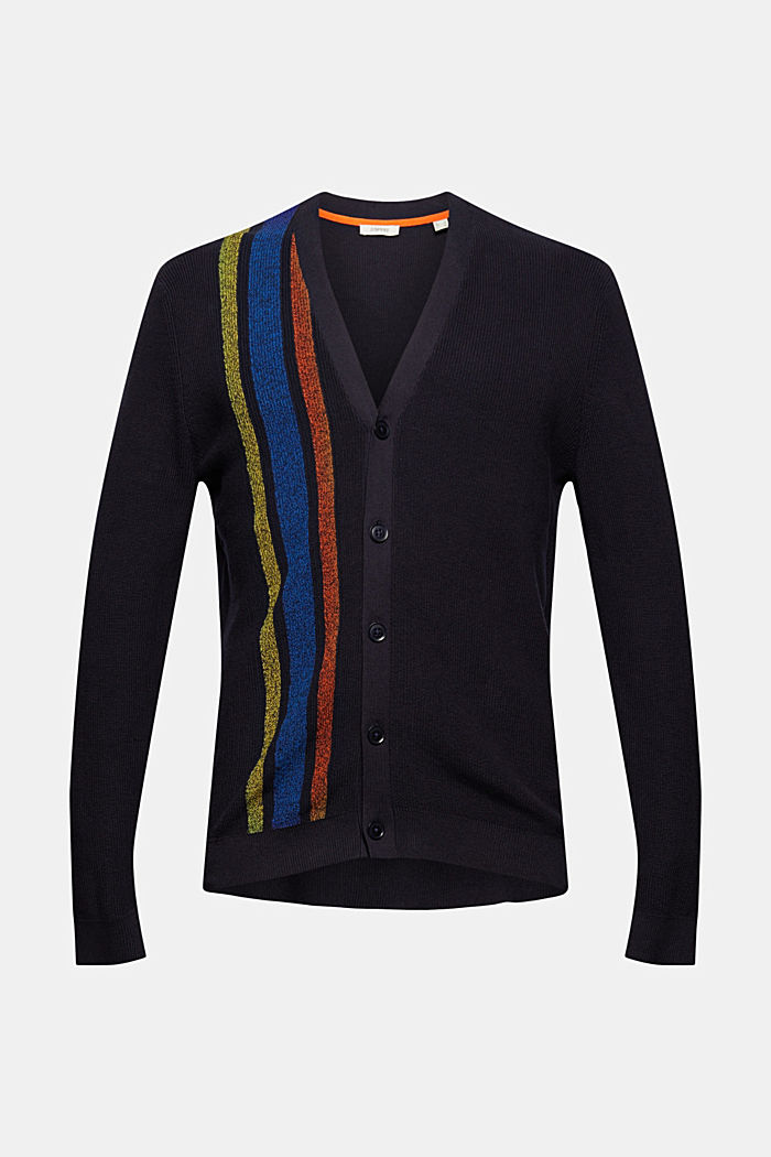 Cardigan mit Streifen aus 100% Baumwolle, NAVY, detail image number 5