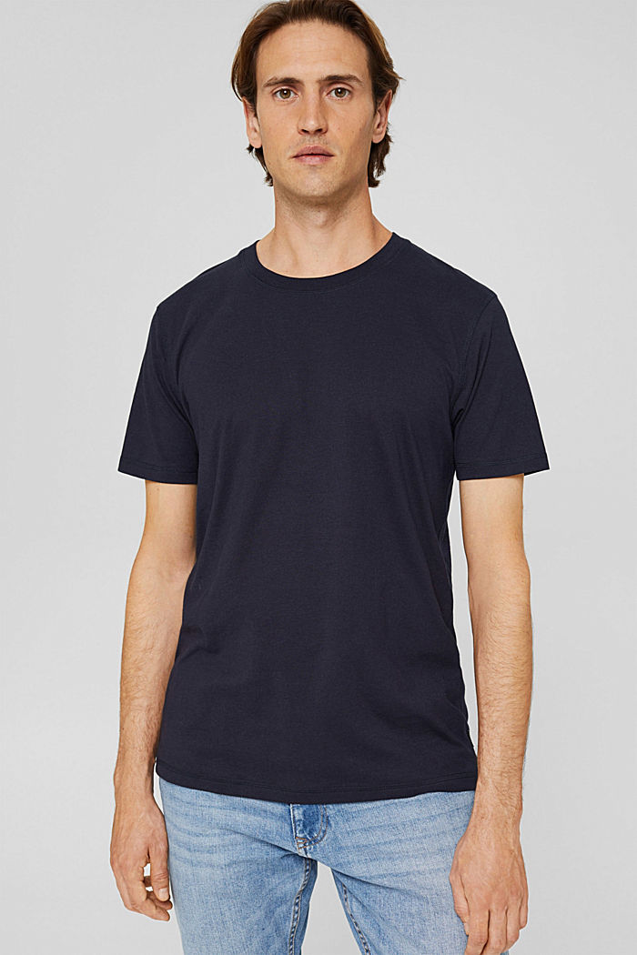 Gerecycled: jersey T-shirt met THERMOLITE®, NAVY, overview