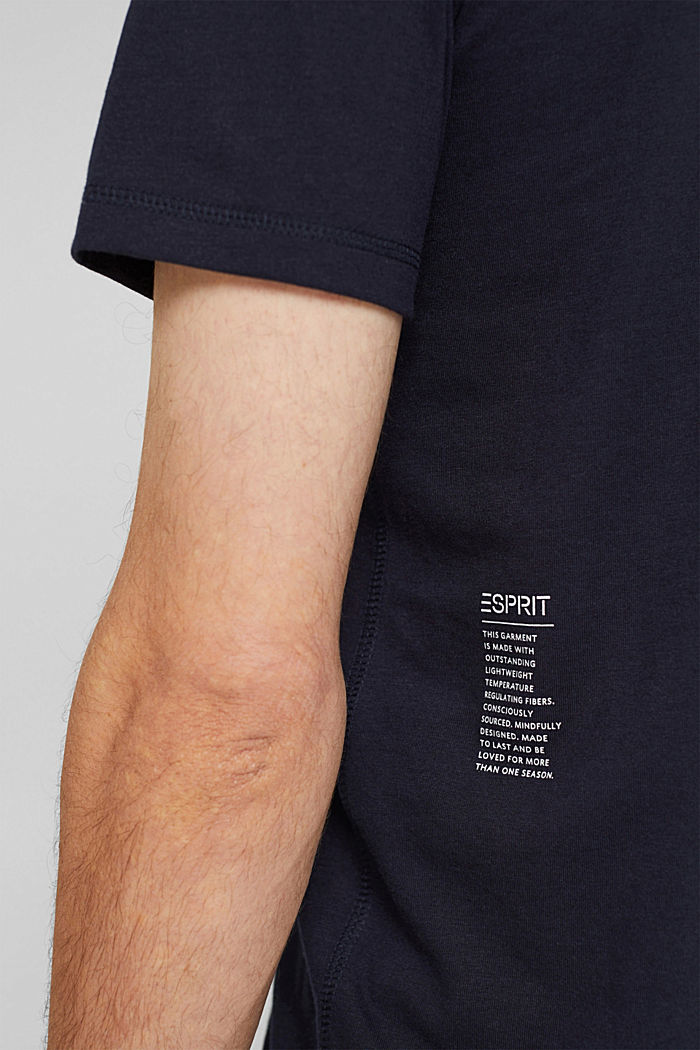 Gerecycled: jersey T-shirt met THERMOLITE®, NAVY, detail image number 1
