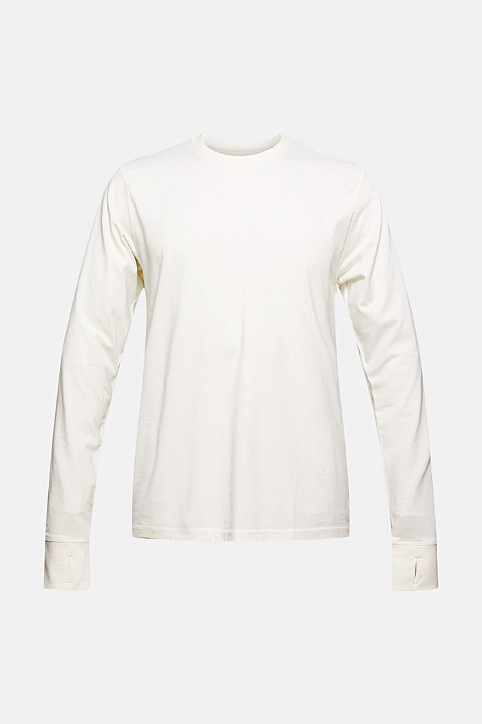 En matière recyclée : t-shirt à manches longues en jersey à teneur en THERMOLITE®, OFF WHITE, overview