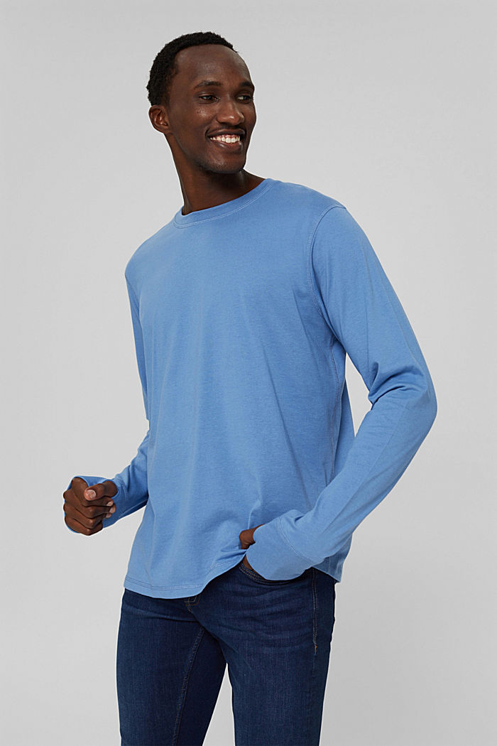 Recycelt: Jersey-Longsleeve mit THERMOLITE®, BLUE, overview