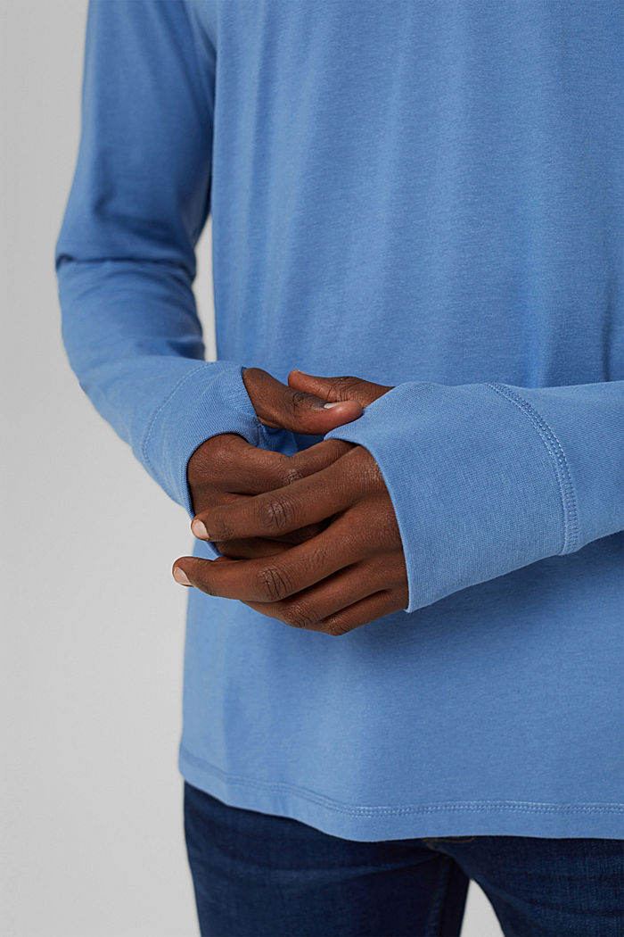 En matière recyclée : t-shirt à manches longues en jersey à teneur en THERMOLITE®, BLUE, detail image number 1