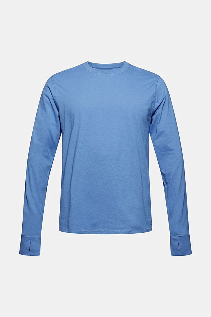 En matière recyclée : t-shirt à manches longues en jersey à teneur en THERMOLITE®, BLUE, overview