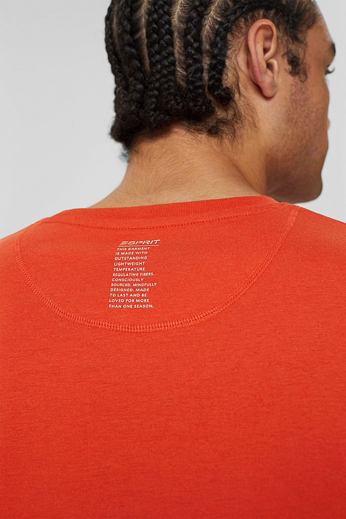 En matière recyclée : t-shirt à manches longues en jersey à teneur en THERMOLITE®, ORANGE, detail image number 1