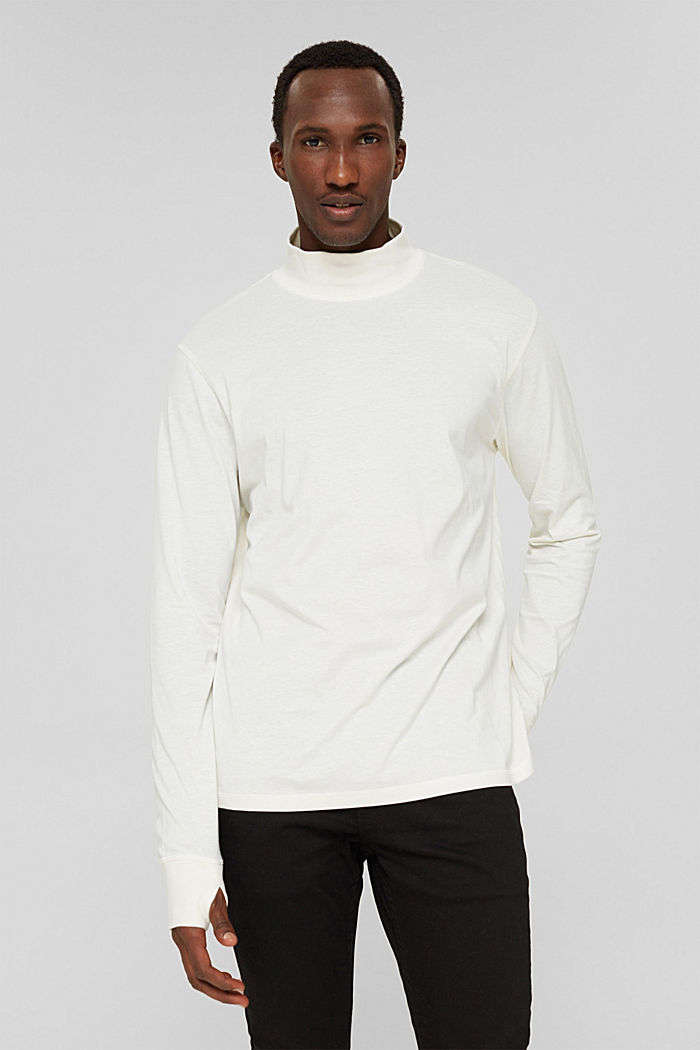 Gerecycled: jersey longsleeve met THERMOLITE®, OFF WHITE, detail image number 0