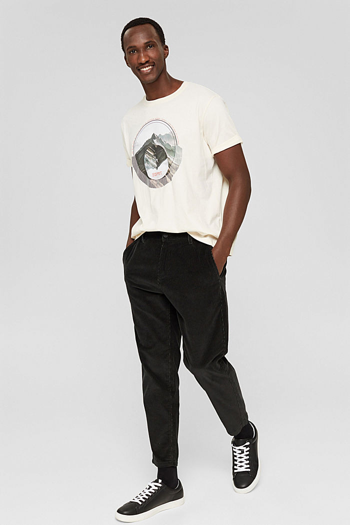 T-shirt en jersey à imprimé, coton biologique, OFF WHITE, detail image number 5