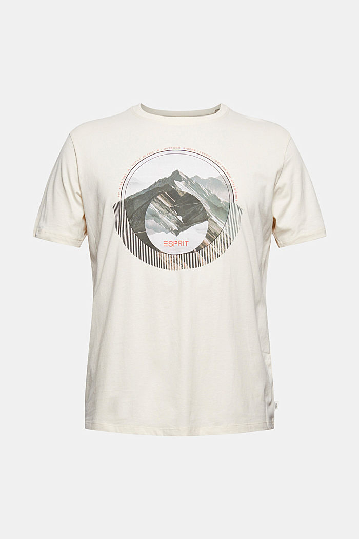 Jersey T-shirt met print, biologisch katoen, OFF WHITE, overview