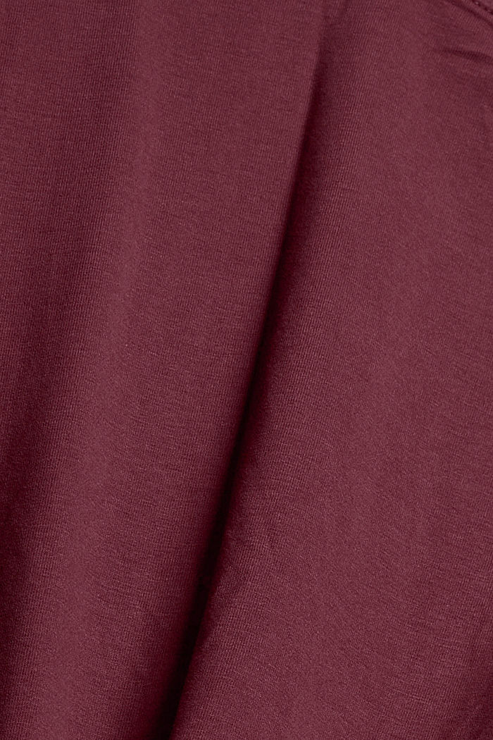 Painokuvioitu jersey-T-paita, luomupuuvillaa, BORDEAUX RED, detail image number 4