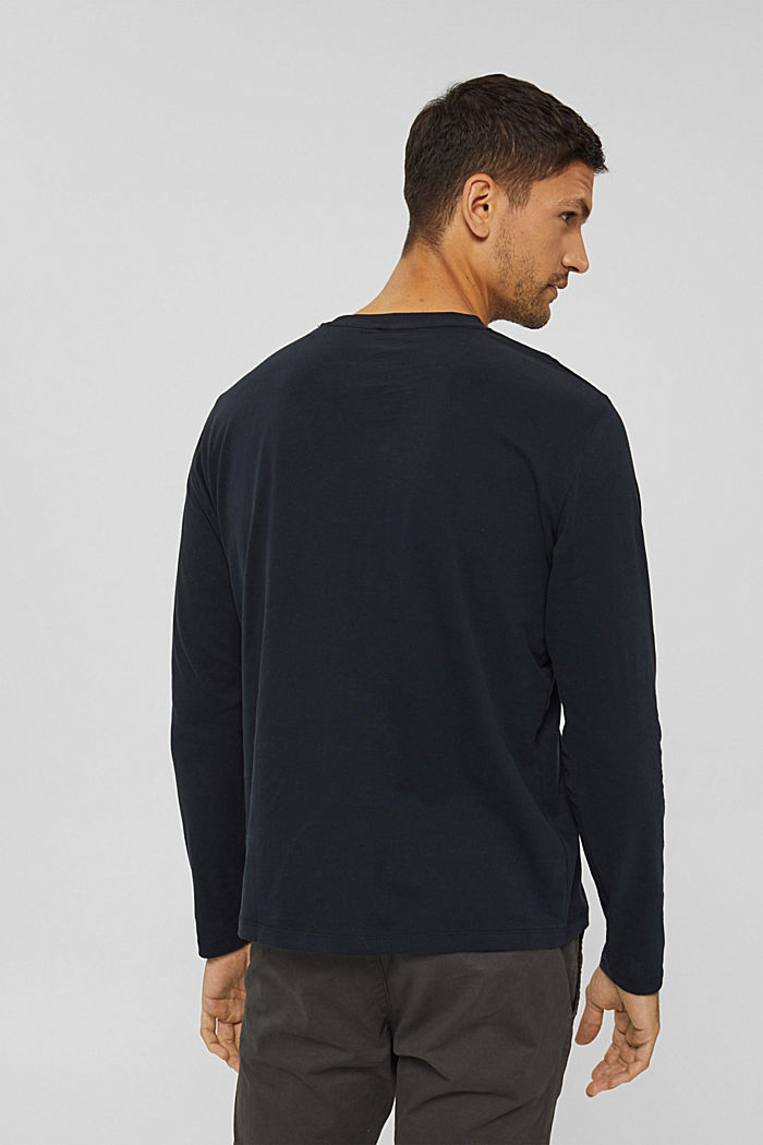 T-shirt à manches longues en jersey à imprimé, coton biologique, BLACK, detail image number 3
