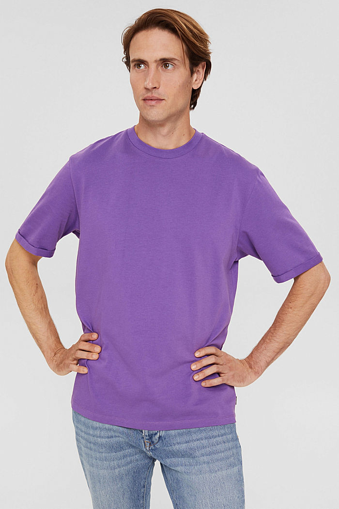 T-shirt oversize en jersey de coton, LILAC, detail image number 4