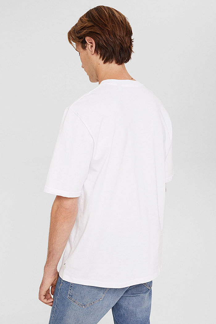 T-shirt ample en jersey de coton, WHITE, detail image number 3