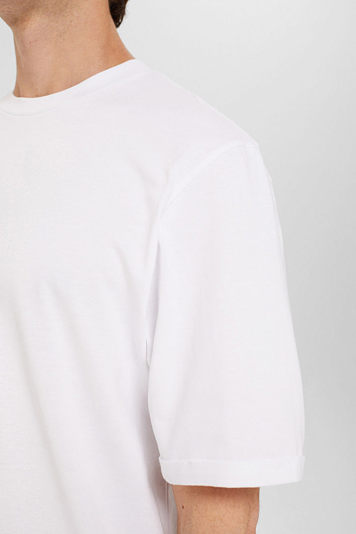 Wijd jersey T-shirt van katoen, WHITE, detail image number 1