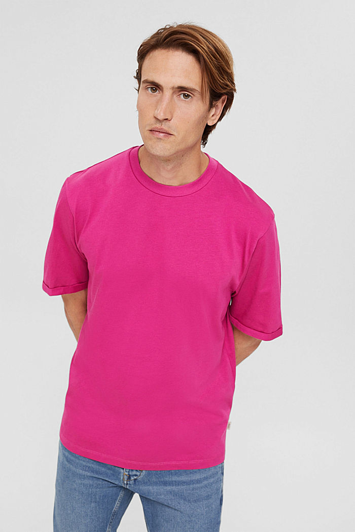 T-shirt ample en jersey de coton, PINK FUCHSIA, detail image number 0