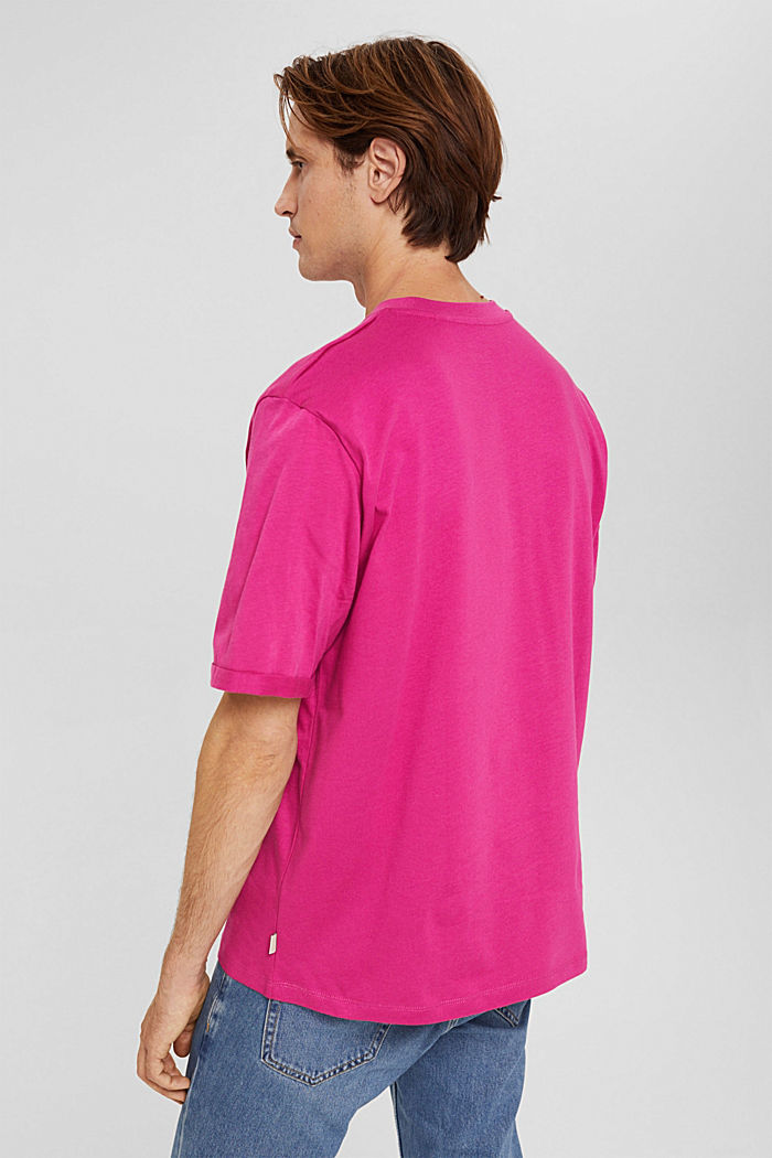 T-shirt ample en jersey de coton, PINK FUCHSIA, detail image number 3