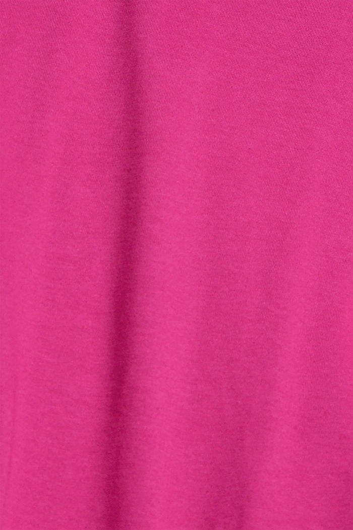 Väljä jersey-T-paita puuvillaa, PINK FUCHSIA, detail image number 4