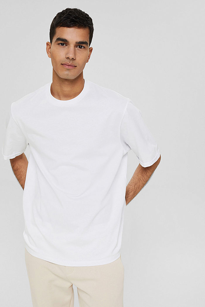 Oversized T-shirt van jersey, WHITE, detail image number 0