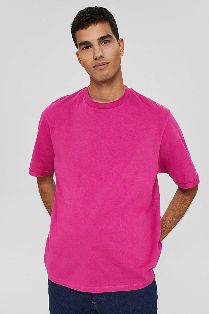 Oversized T-shirt van jersey, PINK FUCHSIA, detail image number 0