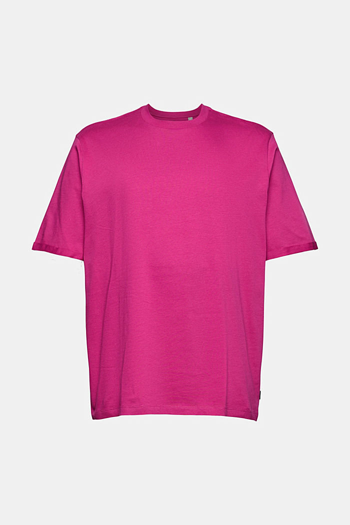 Oversized T-shirt van jersey, PINK FUCHSIA, overview