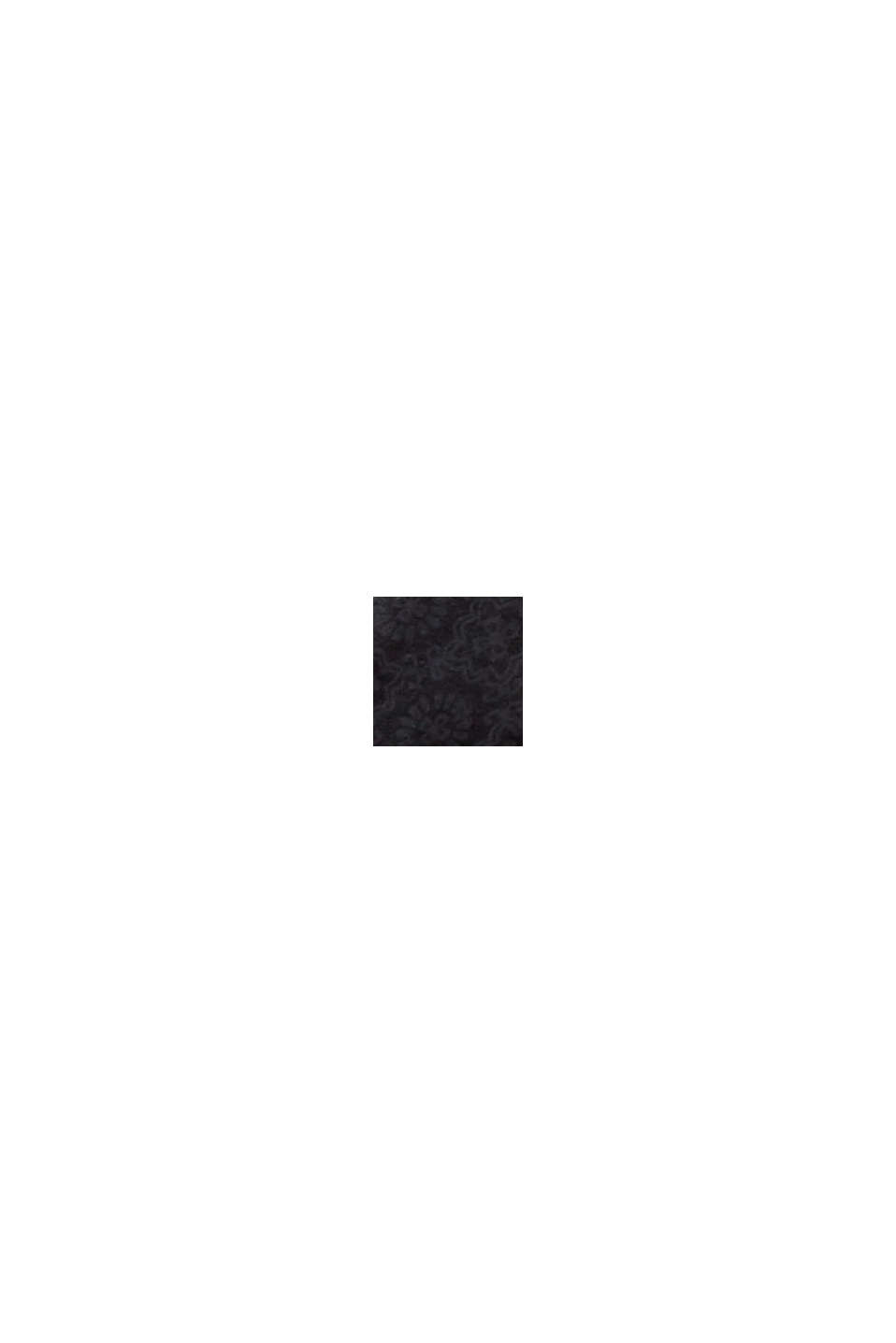 Ongewatteerde beugel-bh met print en kant, BLACK, swatch