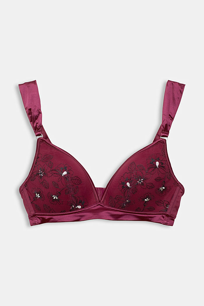 Soft mesh bra with embroidery