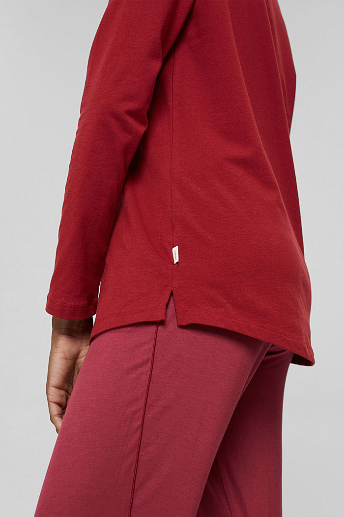 Haut de pyjama en coton, CHERRY RED, detail image number 3