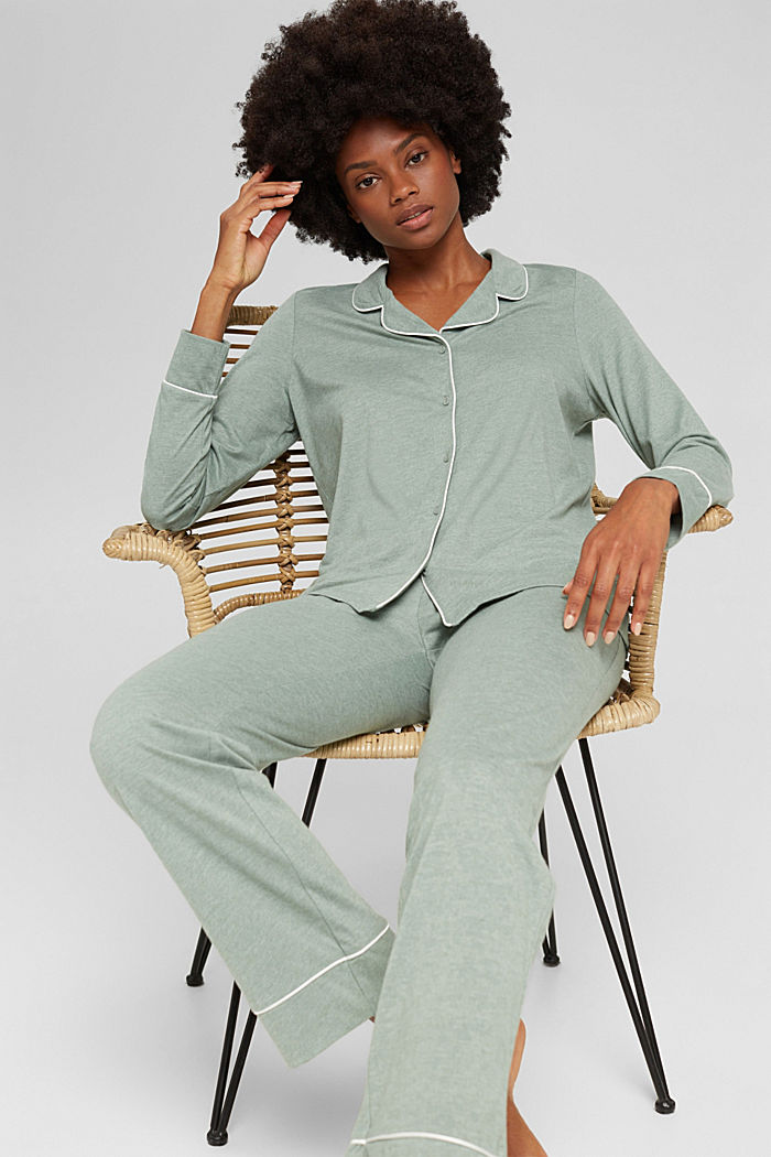 Jersey pyjamas containing organic cotton