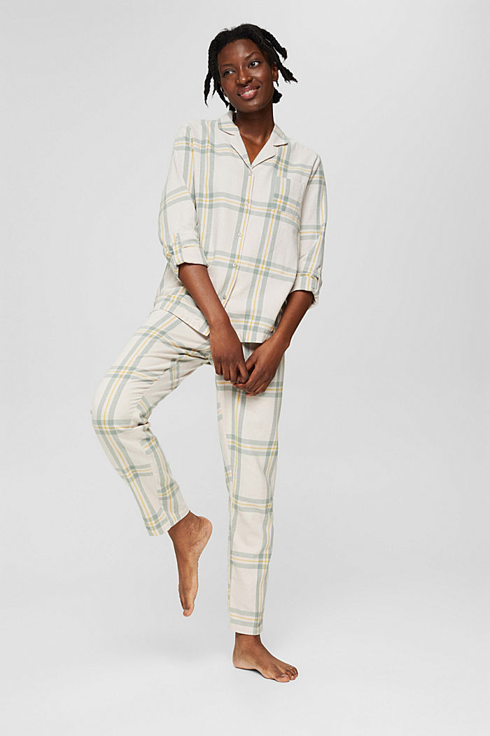 Pijama de franela a cuadros, 100% algodón, ICE, detail image number 1